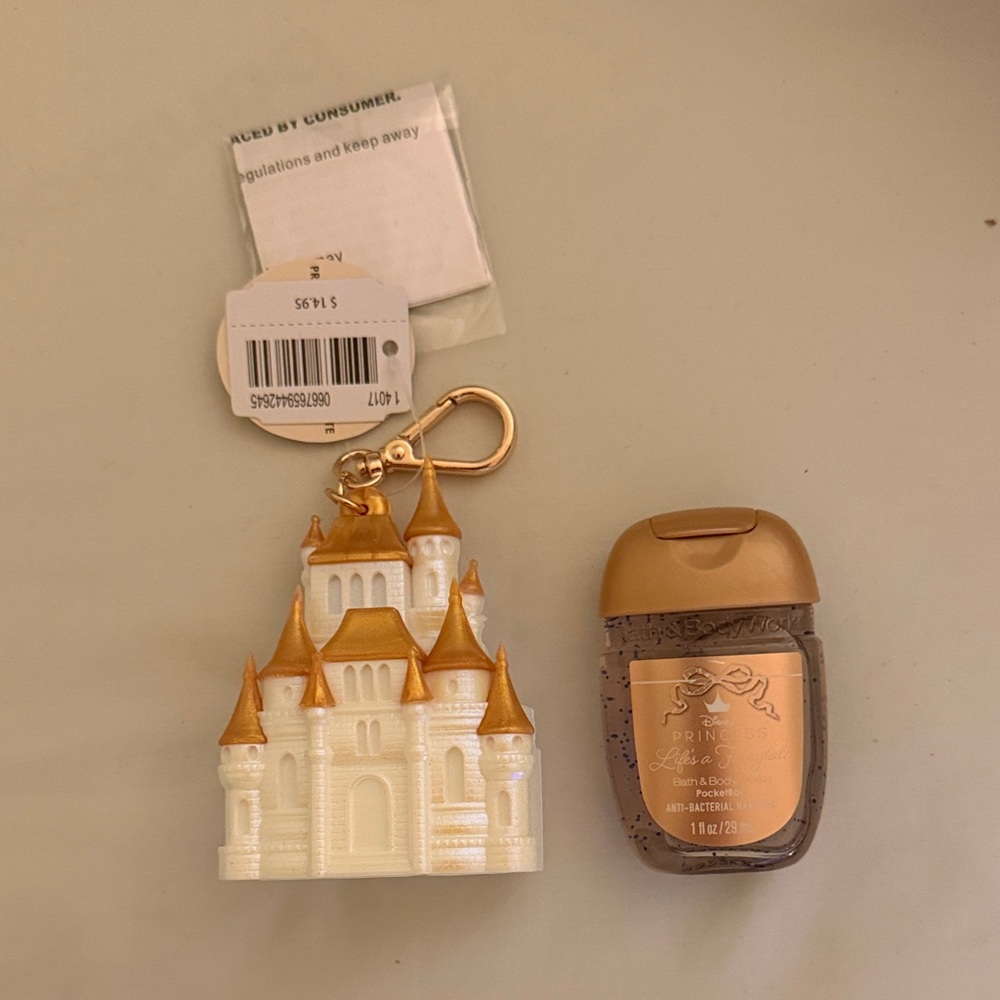 Disney princess light up sanitizer holder and one sanitizer